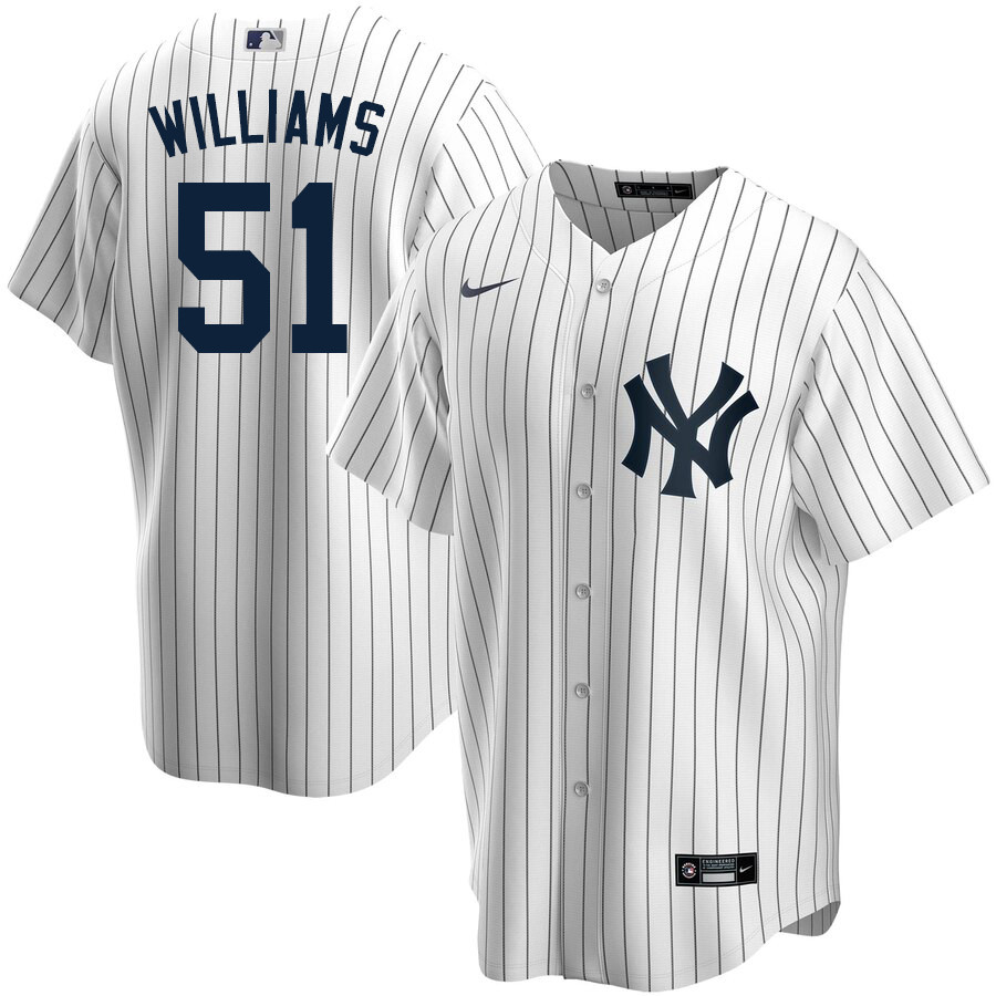2020 Nike Men #51 Bernie Williams New York Yankees Baseball Jerseys Sale-White